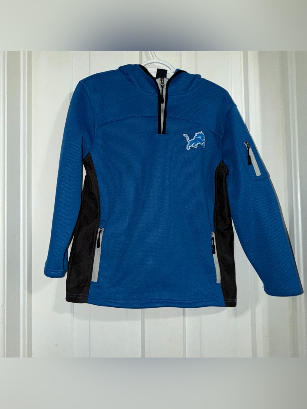 Detroit lions textured size XL 18/20‎ NFL team apparel thick cold game hoodie
